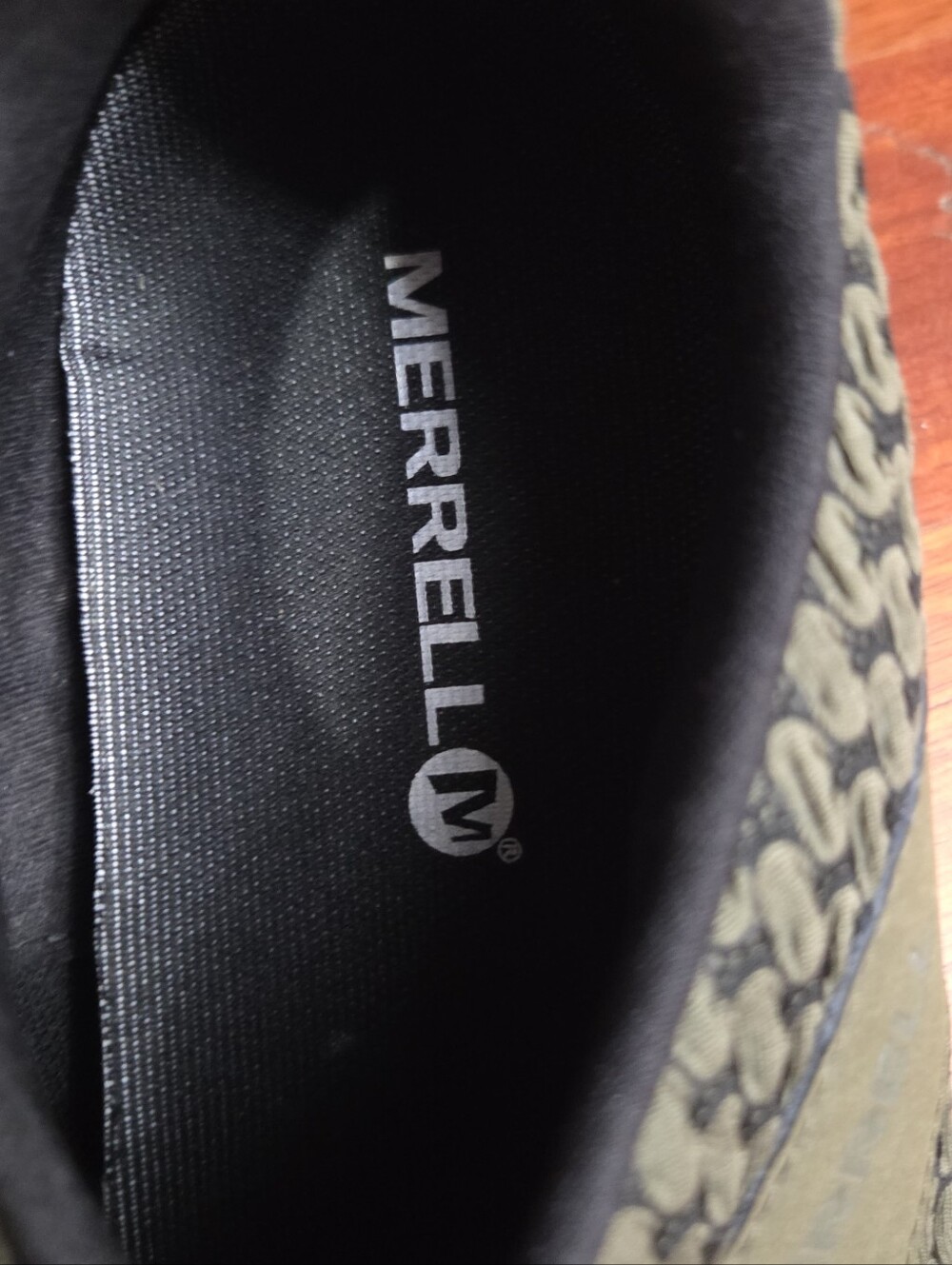 Merrell Olive Green/Black Woven Lace-Up Sneakers, Women's 11 - Picture 6 of 10
